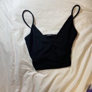 SheIn black crop top - size M